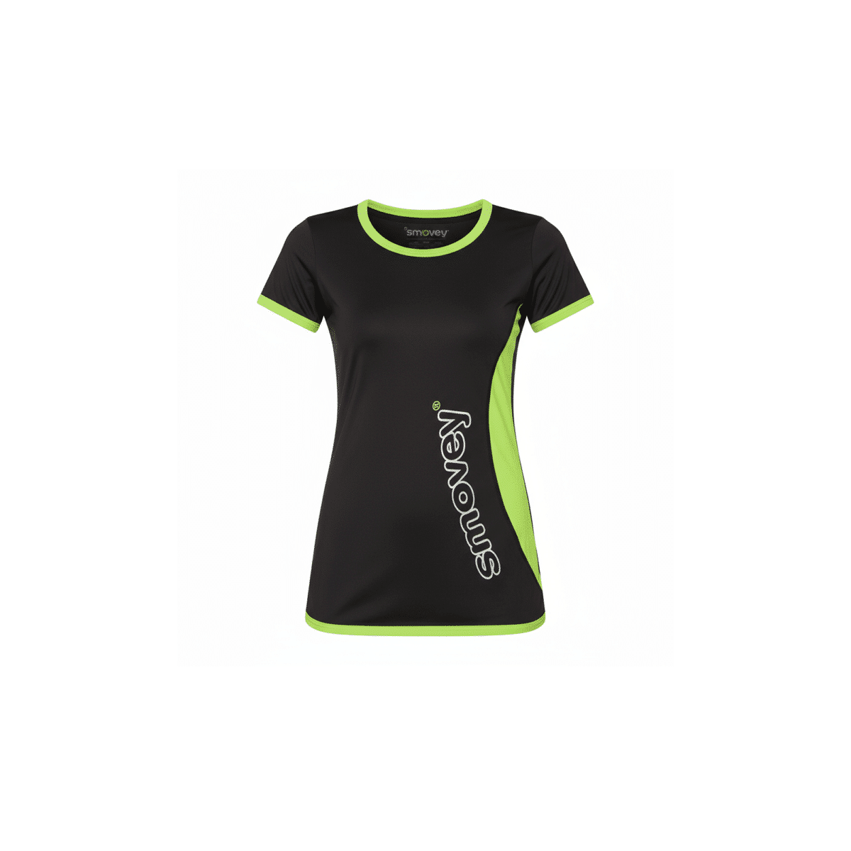 FITNESS-SHIRT - SCHWARZ-GRÜN | Damen
